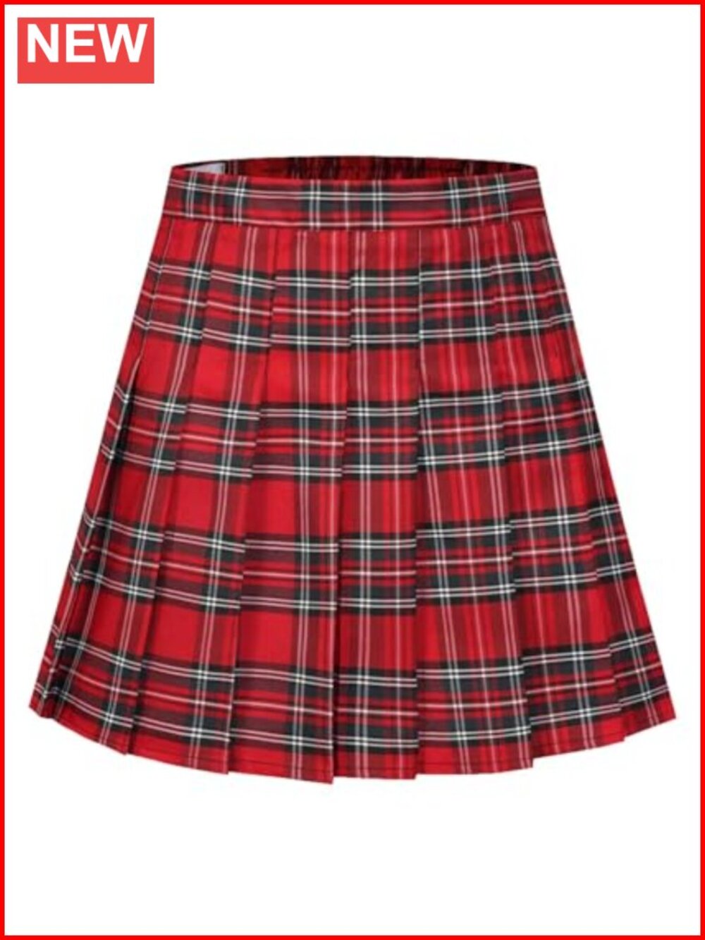 High Waisted Pleated Tennis Skort A-Line Mini with Built-In Shorts